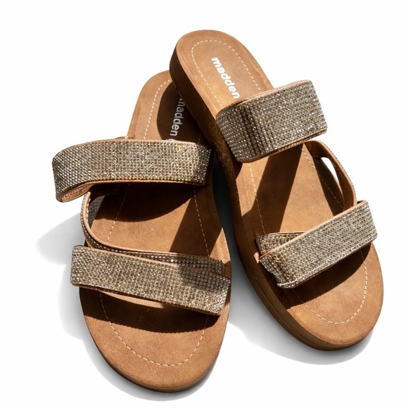 Madden Girl Shoes - ☀️Madden Girl - Adult Brown Sandals with Silver Accents-size 8